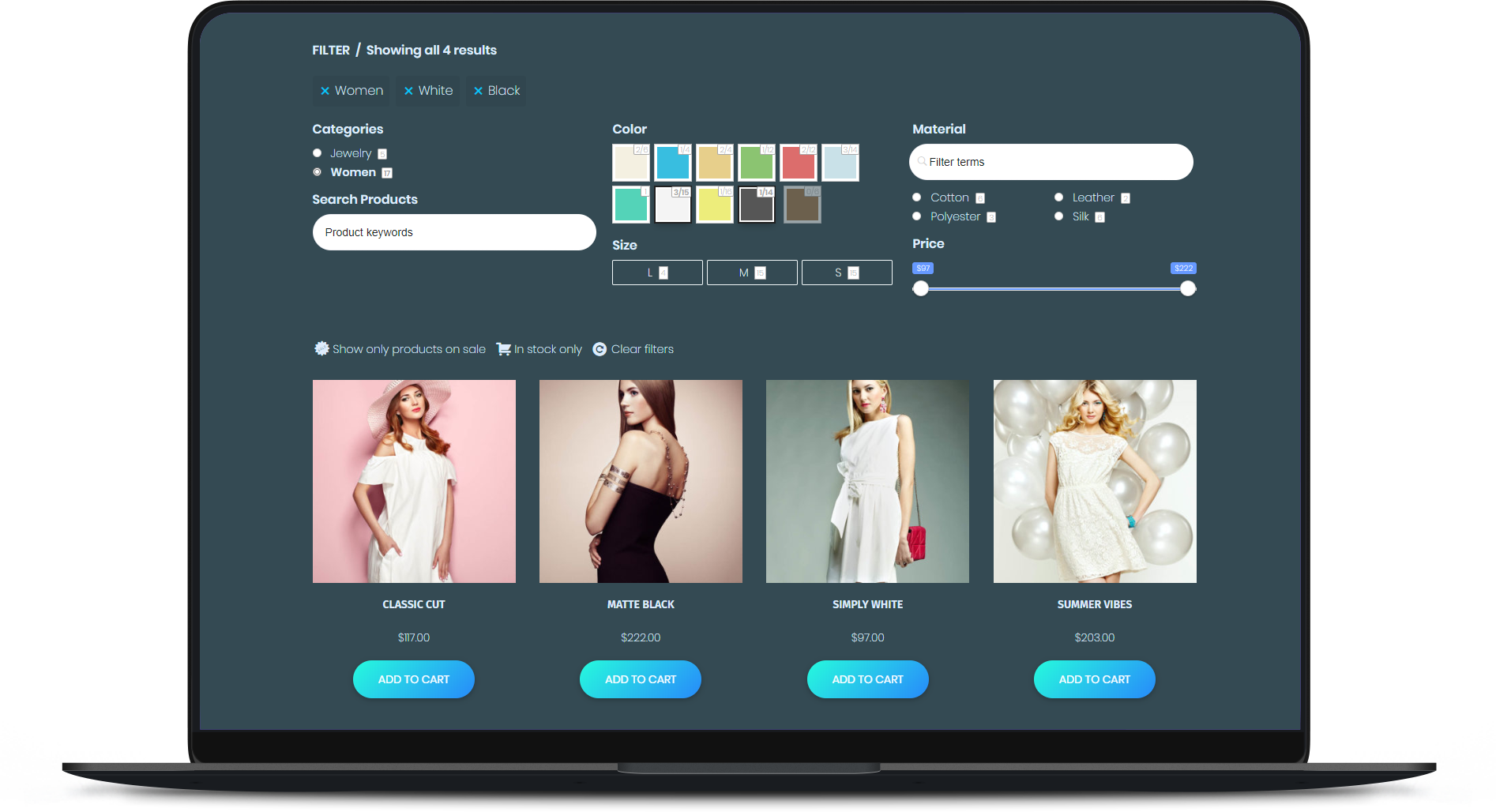 Fashion product filters for WooCommerce